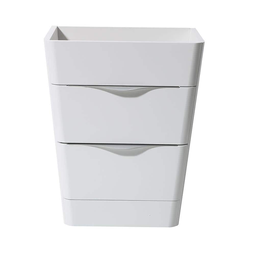 Milano 26" Glossy White MDF Freestanding Bathroom Vanity Base