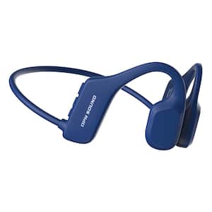 Swym Blue Wireless Bluetooth Bone-Conduction Behind the Neck Headphones with Microphone