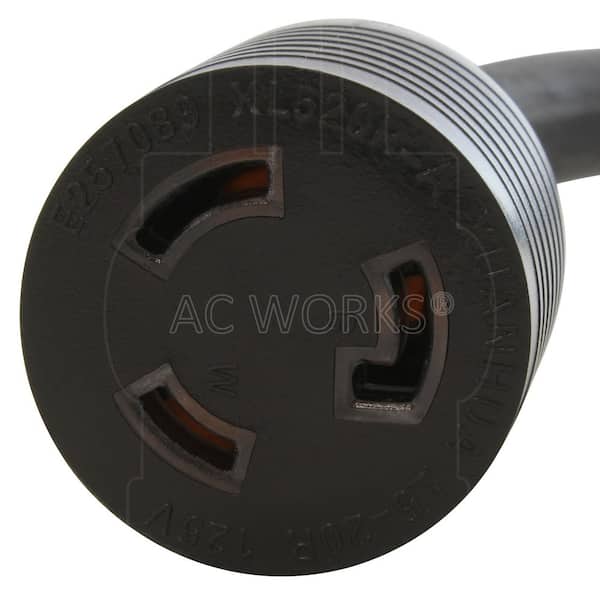 AC Connectors 10 ft. SOOW 12/3 NEMA L5-20 20 Amp 125-Volt Rubber