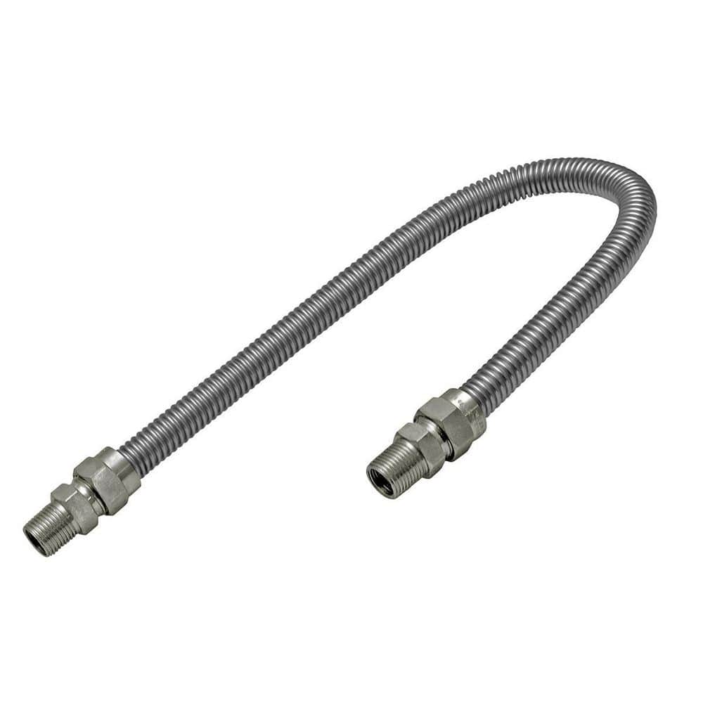 5/8 in. OD x 1/2 in. ID x 3 ft. Gas Connector Stainless Steel for Gas Range, Furnace, Stove 1/2 in. MIP x MIP Fittings price history on PriceWatchPro