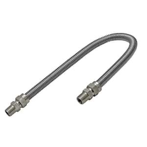 5/8 in. OD x 1/2 in. ID x 3 ft. Gas Connector Stainless Steel for Gas Range, Furnace, Stove 1/2 in. MIP x MIP Fittings