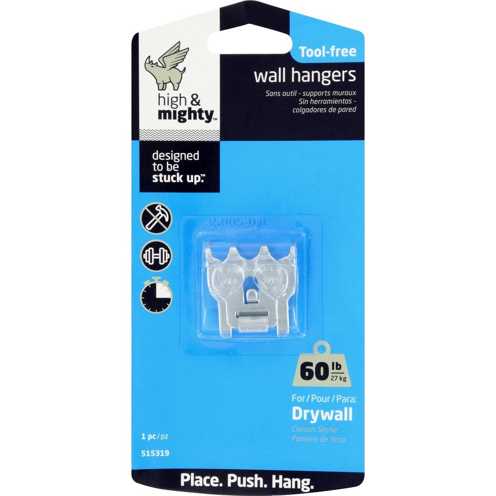 High And Mighty Tool Free Picture Hanger, Silver