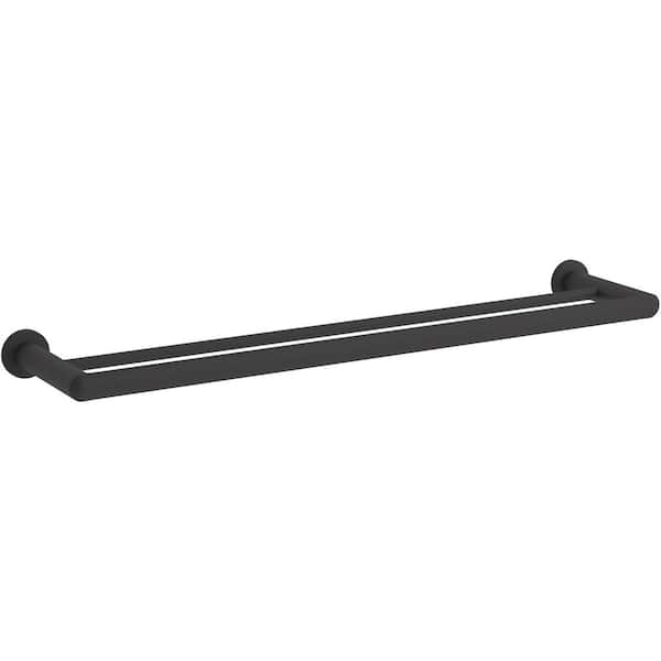 KOHLER Kumin 24 in. Double Towel Bar in Matte Black