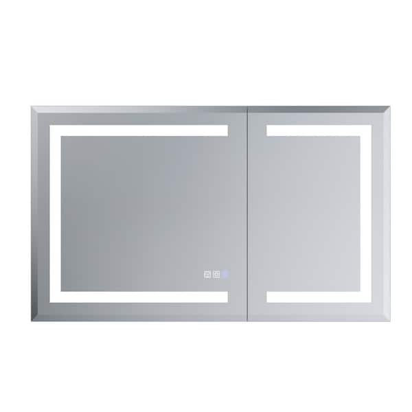 40 in. W x 24 in. H Rectangular Aluminum Medicine Cabinet with Mirror