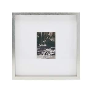 16x16 in. Gallery Picture Frame 15x15 in. Photo without Mat, 5x7 in. Photo with Mat, 2 mm Beveled Mat, Silver