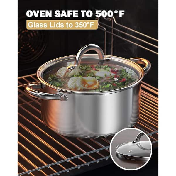 Classic Cuisine 6 qt. Stainless Steel Stock Pot with Glass Lid