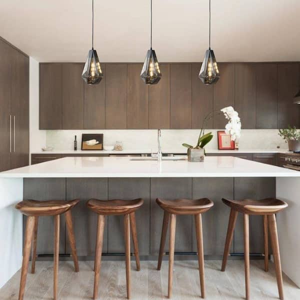 60 -Watt 1-Light Smoked Gray Pendant Light with Geometric Shade, No Bulbs Included