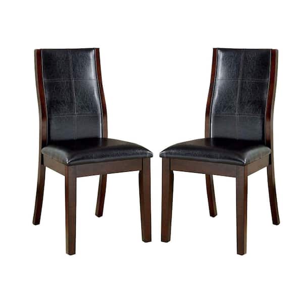 SIMPLE RELAX Brown Cherry Dining Side Chairs (Set of 2)