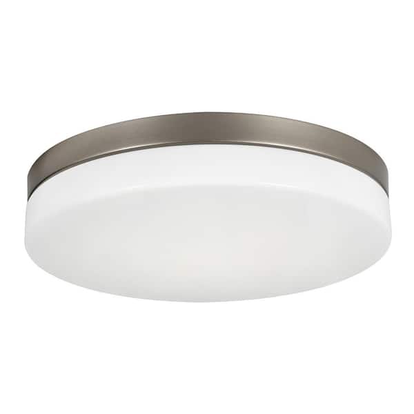 AFX Oscar 11 in. 1-Light Satin Nickel LED Flush Mount