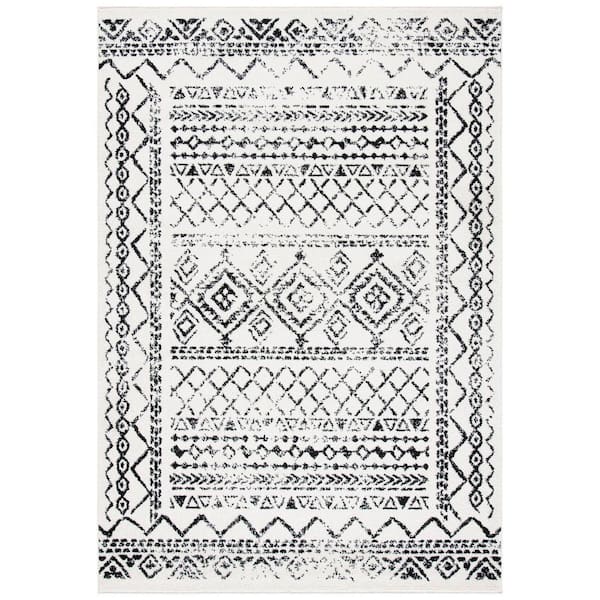 SAFAVIEH Tulum Ivory/Black 6 ft. x 9 ft. Border Area Rug