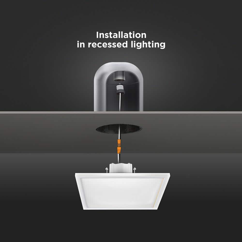 White Aluminum 7.5" Square Flat Panel LED Light
