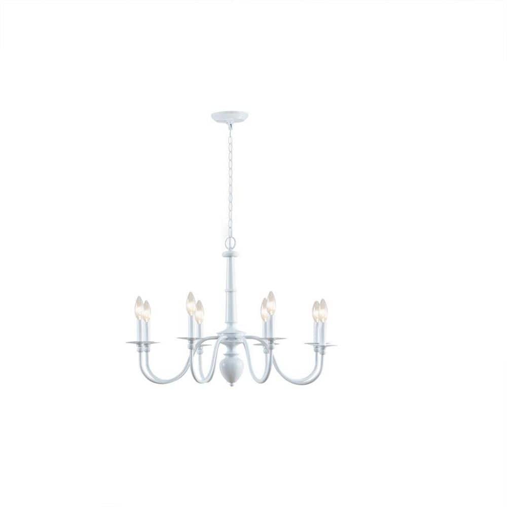 Druct 8-Light White Candle Chandelier Light Fixture price history on PriceWatchPro