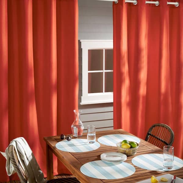 EXCLUSIVE HOME Cabana Mecca Orange Solid Light Filtering Grommet