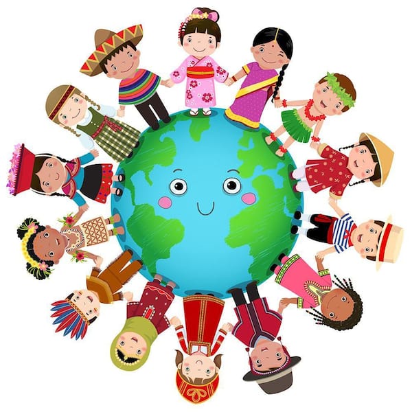 Different Cultures United by Unknown 1 Piece Unframed Canvas Drawing Print 30 in. x 30 in.