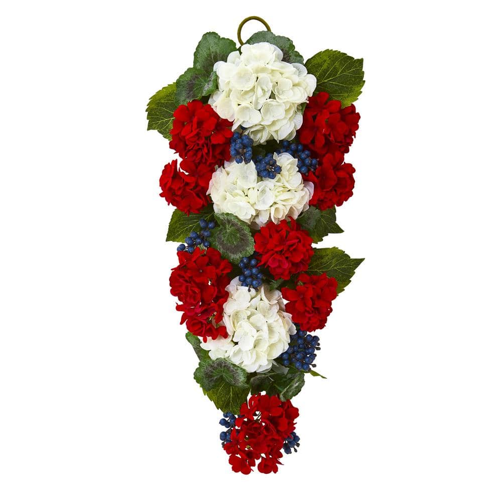 Nearly Natural 26in. Unlit Artificial Holiday Swag with Geranium and Blue  Berry 4325 - The Home Depot