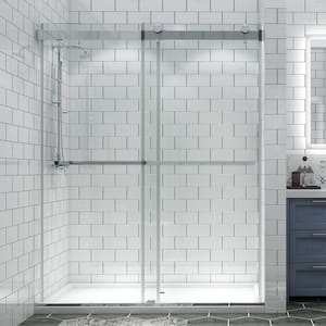 Victoria 56-60 in. W x 74 in. H Sliding Frameless Shower Door in Chorme Finish with Clear Glass