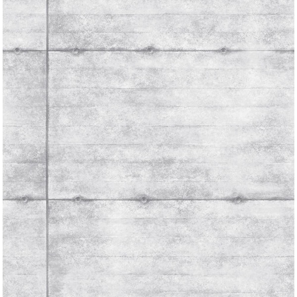 A-Street Prints Reuther Light Grey Smooth Concrete Paper Strippable Roll (Covers 56.4 sq. ft.)