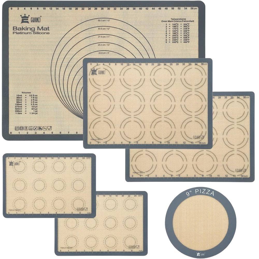 Silicone Grey Baking Mat Non-Stick Reusable Pizza Bakeware for Making Macar