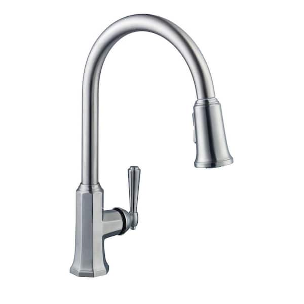 Glacier Bay Sentio Single-Handle Pull-Down Sprayer Kitchen Faucet in Brushed Nickel