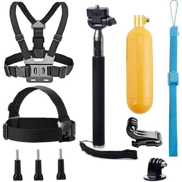 OBJLGEV Action Cam Bundle: Chest/Head Mount Plus Floating Grip