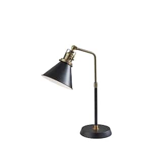 Arthur 19.5 in. Black and Antique Brass Table Lamp