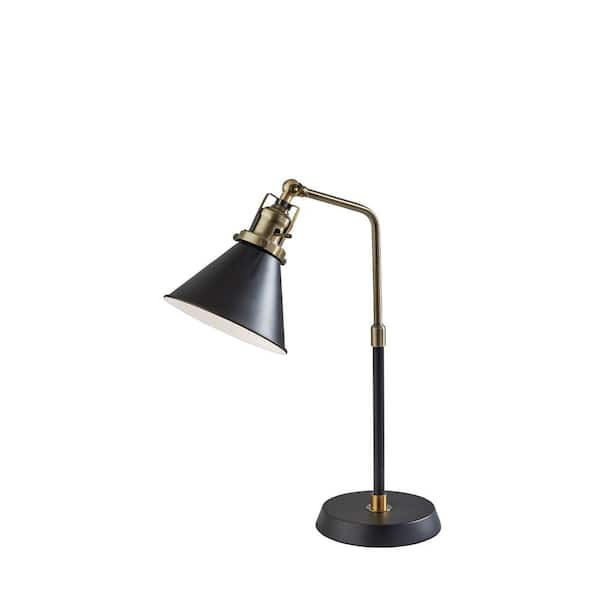 Tresa Task Table Lamp Midnight Black and Burnished Brass By AERIN
