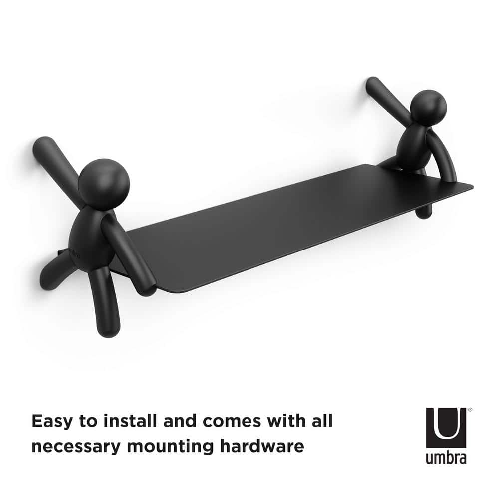 Black Steel Buddy Floating Wall Shelf