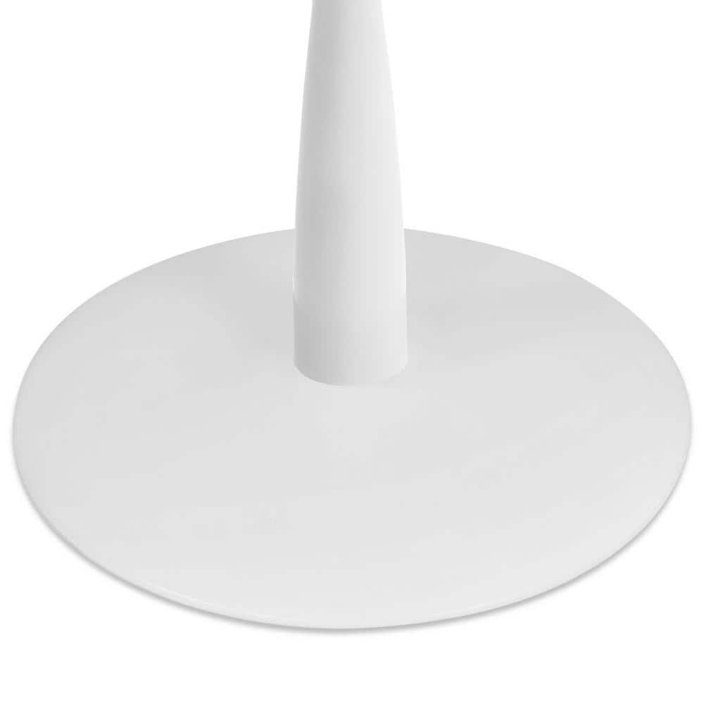 White Round Marble Dining Table with Gold Steel Base