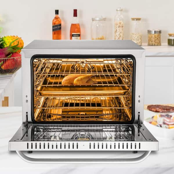 Silver Countertop Oven Commercial Convection Oven 43 Qt Half-Size Conventional 1600 Watt 4-Tier Toaster