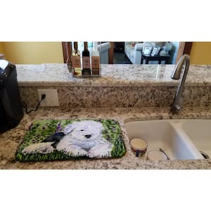 14 in. x 21 in. Multicolor Old English Sheepdog Dish Drying Mat