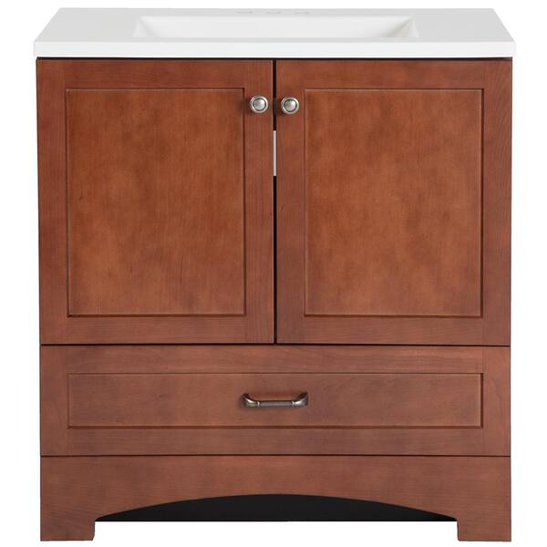 Glacier Bay Lancaster 30 In W X 19 D Bathroom Vanity Amber With Cultured Marble Top White Sink Lc30p2com Am The Home Depot Glacier Bay Lancaster 30 In W X 19, Home Depot Glacier Bay 30 Vanity Combo