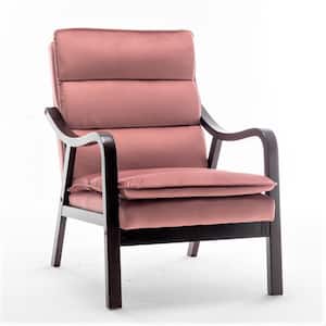 Clovis 24.8 in. Wide Mid-Century Modern Rose Velvet Accent Chair