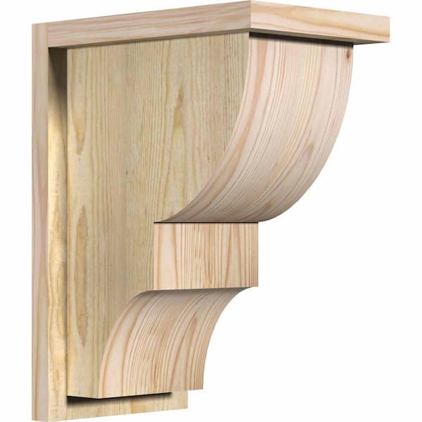 Ekena Millwork 8 in. x 12 in. x 16 in. Douglas Fir Ridgewood Rough Sawn Corbel with Backplate
