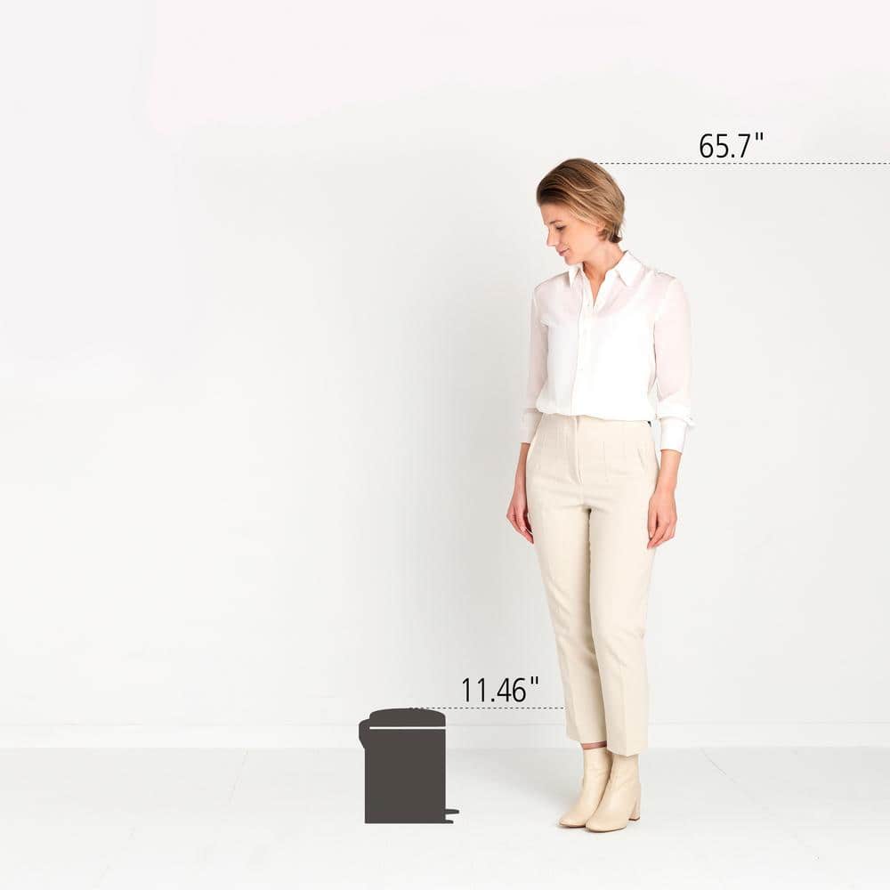 Matte Black Plastic Round Pedal Bin with Soft Closure