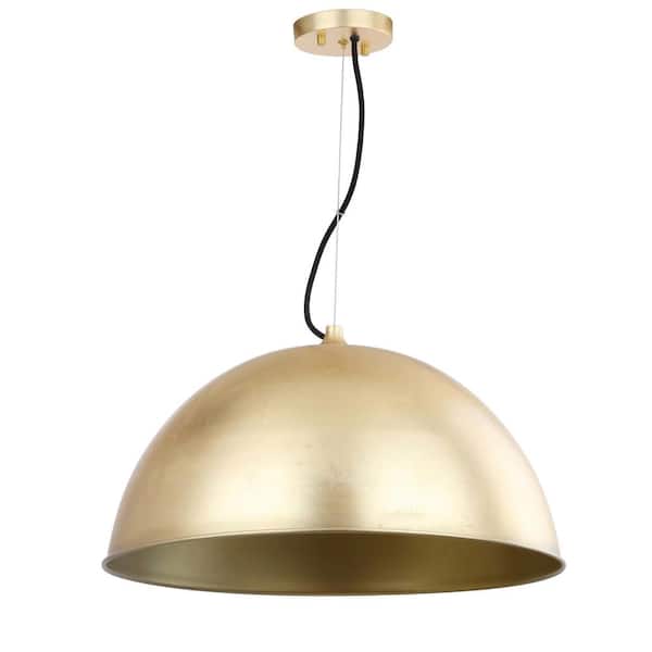 SAFAVIEH Archer Dome 1-Light Gold Leaf Globe Hanging Pendant Lighting