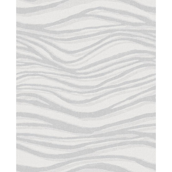SCOTT LIVING Chorus Silver Wave Strippable Non Woven Wallpaper