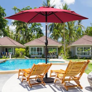 7.5 ft. Patio Market Umbrellas with Crank and Tilt Button in Red