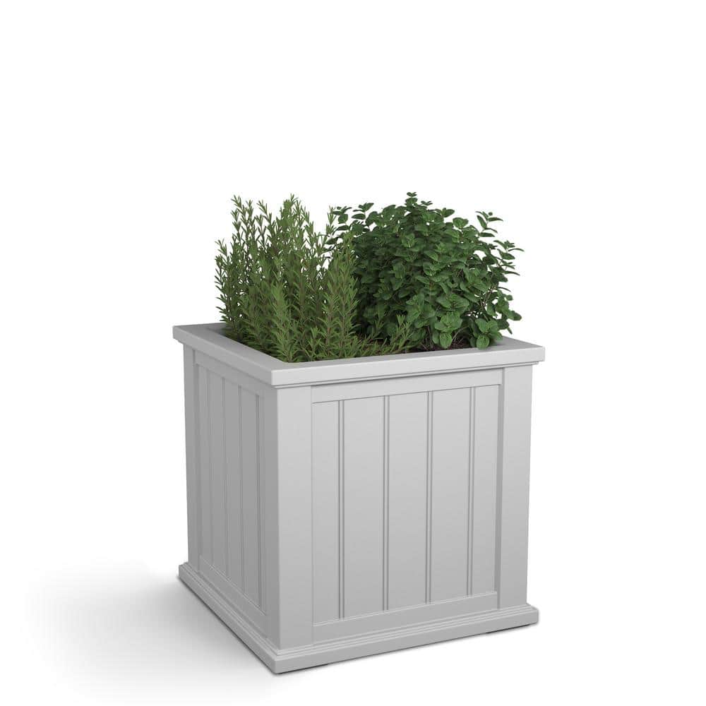 Cape Cod White 20" Square Polyethylene Outdoor Planter