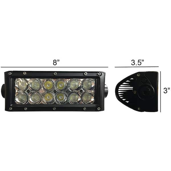12-Volt 8 in. Double Row LED Light Bar 3 Amp, 36-Watt, Flood Off-Road Light