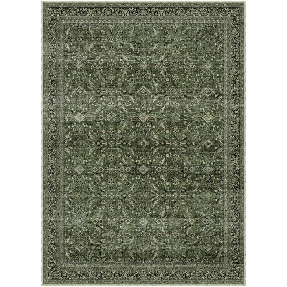 Tehran Green 3 ft. x 5 ft. Vintage Perris All Over Design Area Rug price history on PriceWatchPro