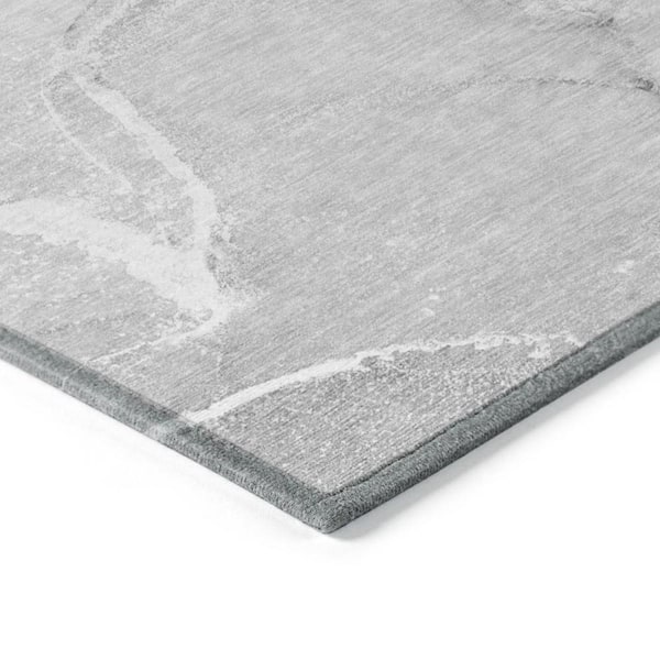 Gray 10 ft. x 14 ft. Abstract Indoor / Outdoor Area Rug