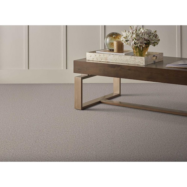 Bismarck Slate Brown 13.2 ft. 28 oz. Wool Berber Installed Carpet