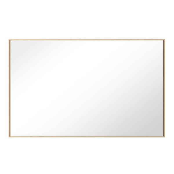 GETLEDEL 40 in. W x 24 in. H Modern Medium Rectangular Aluminum Framed Wall Mounted Bathroom Vanity Mirror in Gold
