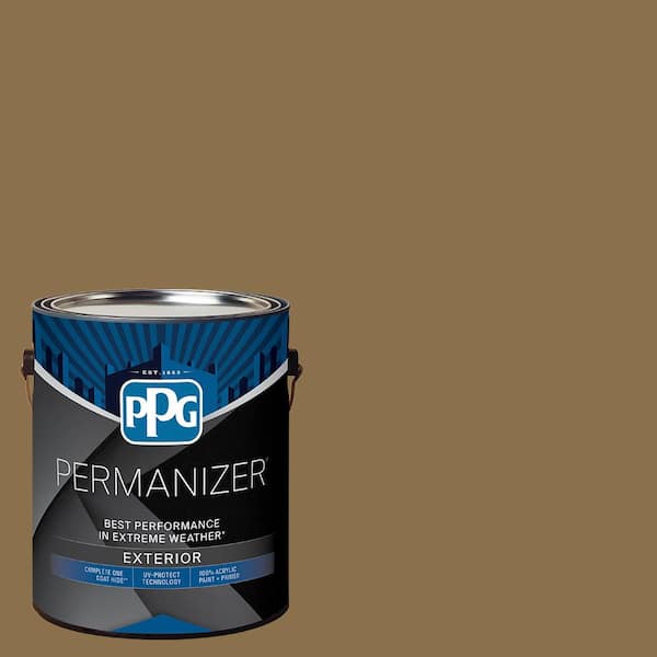 PERMANIZER 1 gal. PPG1094-7 Molasses Cookie Semi-Gloss Exterior Paint