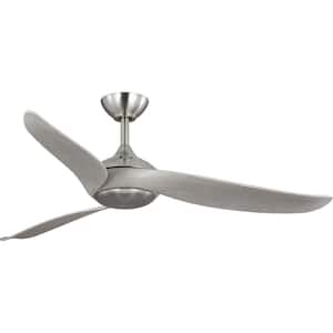 Conte 52 in. Indoor/Outdoor Integrated LED Brushed Nickel Contemporary Ceiling Fan with Remote for Living Room