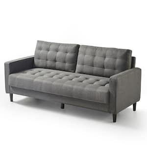 Benton 3-Seat Dark Grey Upholstered Sofa