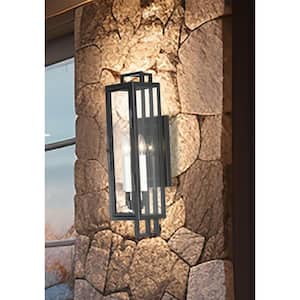 Knoll Road Black Outdoor Hardwired Wall Mount Sconce with No Bulbs Included
