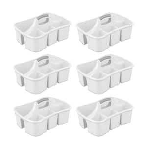 Divided Storage Ultra Caddy with 4 Compartments and Handles in White (6-Pack)