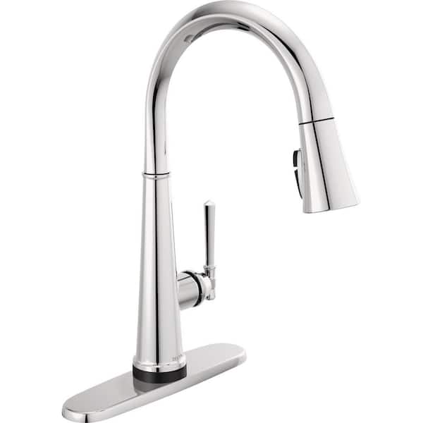 Delta Emmeline Single Handle Pull Down Sprayer Kitchen Faucet With Touch2o And Shieldspray In Lumicoat Chrome 9182t Pr Dst The Home Depot