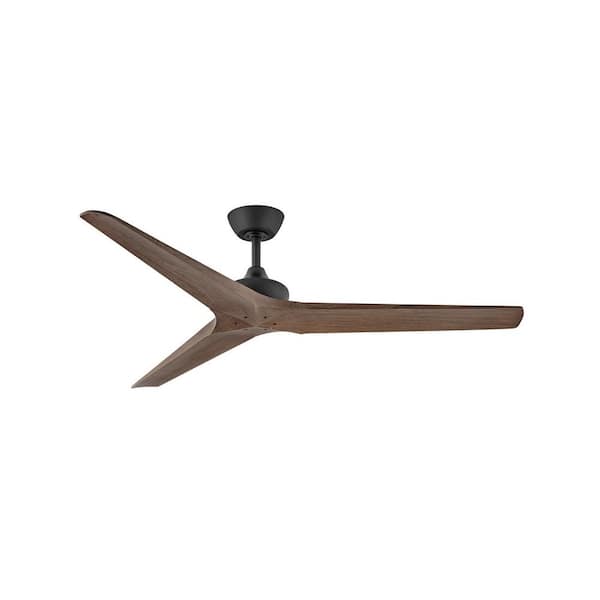 HINKLEY Chisel 60 in. Indoor/Outdoor Matte Black Ceiling Fan with Wall Switch